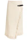 Isabel Marant Galla Asymmetric Cotton And Linen-blend Midi Wrap Skirt In Sand