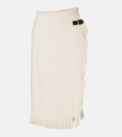 Isabel Marant Galla Cotton And Linen Midi Skirt In White