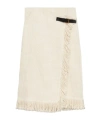 Isabel Marant Galla Cotton And Linen Wrap Skirt In Neutral