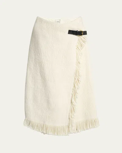 ISABEL MARANT GALLA WOVEN FRINGE-TRIM SKIRT
