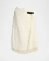 Isabel Marant Galla Asymmetric Cotton And Linen-blend Midi Wrap Skirt In Sand