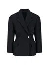 Isabel Marant Wool Blend Jacket Notched Lapels Flap Pockets In Black