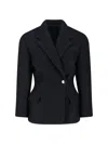 Isabel Marant Wool Blend Jacket Notched Lapels Flap Pockets In Black