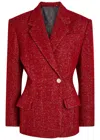 Isabel Marant Gallie Mohair Double-breasted Waisted Jacket In Burgundy