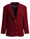 Isabel Marant Textured Fabric Coat Featuring Buttoned Cuffs In Red