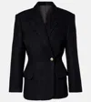 Isabel Marant Wool Blend Jacket Notched Lapels Flap Pockets In Black