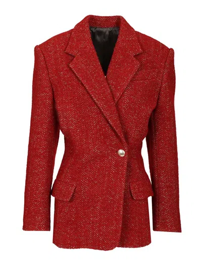 Isabel Marant Gallie-gd Brushed Edgy Coat Coats Red In Purple