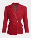 Isabel Marant Gallie Mohair Double-breasted Waisted Jacket In Multi