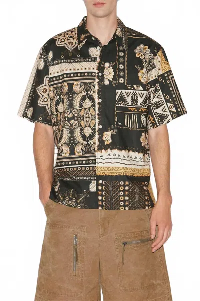 Isabel Marant Garlonn Button Down Shirt In Black-ochre