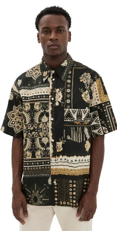 ISABEL MARANT GARLONN SHIRT BLACK / OCHRE