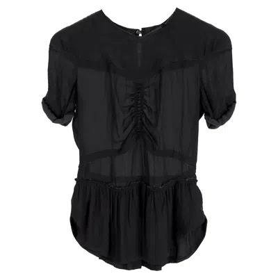 Isabel Marant Gathered Blouse In Black Silk
