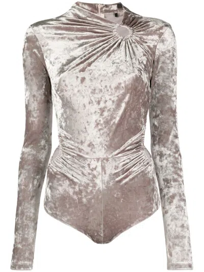 Isabel Marant Gathered-detail Long-sleeve Body In Grey