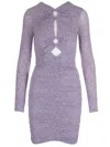 Isabel Marant Mini Dress With Keyhole And Ruched In Purple