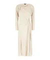 Isabel Marant Gathered Long-sleeve Dress In Neutral