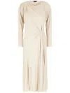 Isabel Marant Gathered Long-sleeve Dress In White