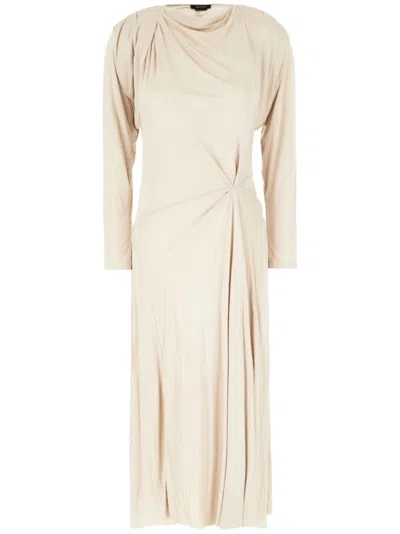 Isabel Marant Gathered Long-sleeve Dress In Neutral