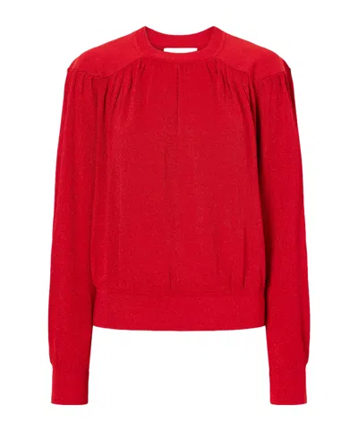 Isabel Marant Enza Gathered Sweater In Red