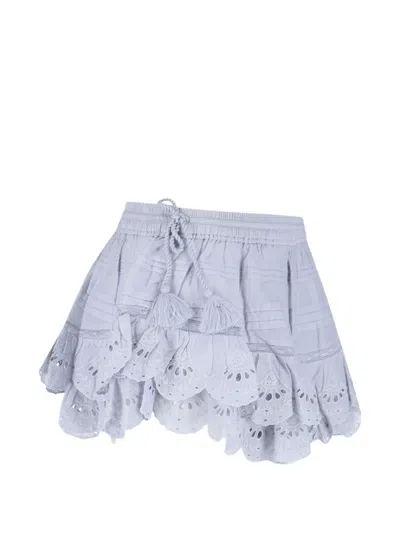 Isabel Marant Geana Ruffled Shorts In Blue