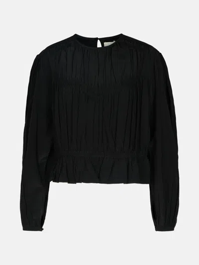 Isabel Marant 'gelina' Black Silk Blend Blouse
