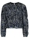Isabel Marant 'gelina' Blue Silk Blend Blouse In Blue