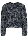 Isabel Marant 'gelina' Blue Silk Blend Blouse In Navy
