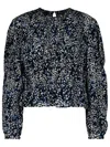 Isabel Marant 'gelina' Blue Silk Blend Blouse In Blue