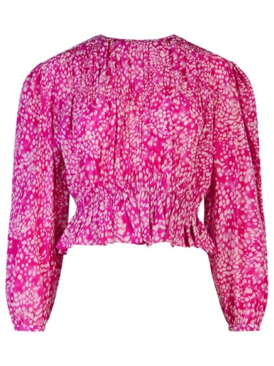 Isabel Marant Gelina' Fuchsia Silk Blend Blouse In Pink
