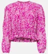 Isabel Marant Gelina Printed Silk-blend Top In Multicoloured