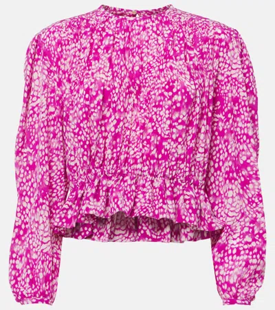 Isabel Marant Gelina Printed Silk-blend Top In Multicoloured