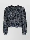 Isabel Marant 'gelina' Blue Silk Blend Blouse