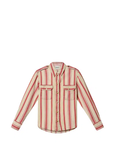 Isabel Marant Gelva Beige Red Cotton Shirts