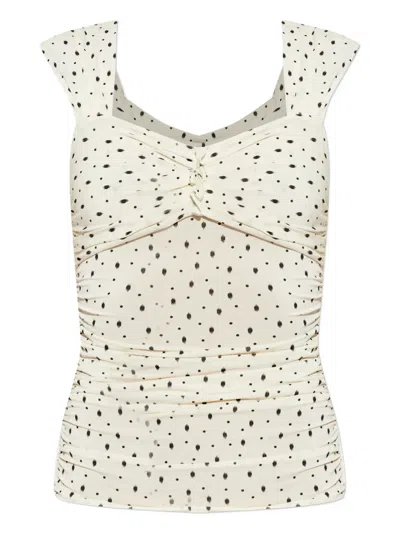 Isabel Marant Gemina Polka-dot Top In Neutral