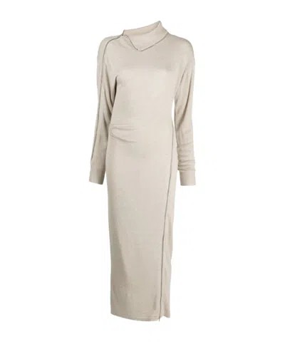 Isabel Marant Gemmy Asymmetric Maxi Dress In Beige