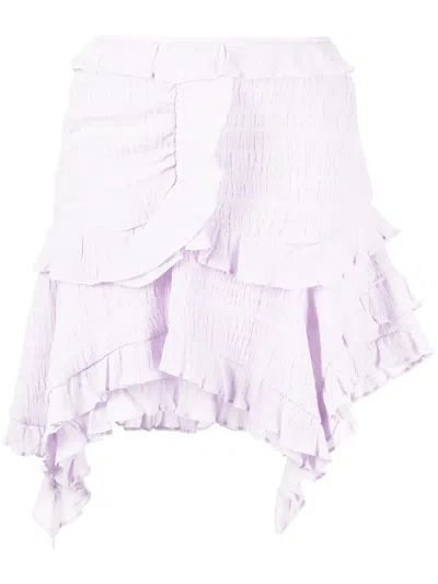 Isabel Marant Geneva Ruffled Mini Skirt In Viola