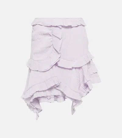 Isabel Marant Geneva Ruffled Miniskirt In Lilac