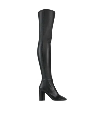 Isabel Marant Genuine Leather Over-the-knee Boots In Black