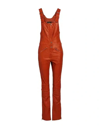 Isabel Marant Genuine Leather Sleeveless Bodysuit In Brown