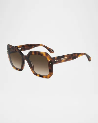 Isabel Marant The New Geometrical Sunglasses, 53mm In Havana/brown