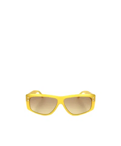 Isabel Marant Geometric Frame Sunglasses In Yellow