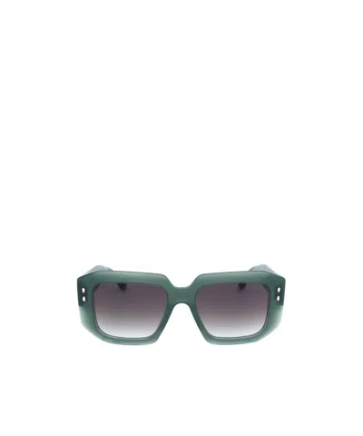 Isabel Marant Geometric Frame Sunglasses In Green