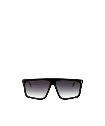 Isabel Marant Geometric Frame Sunglasses In Black