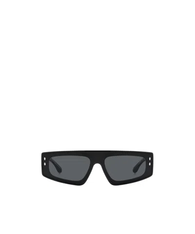 Isabel Marant Geometric Frame Sunglasses In Black