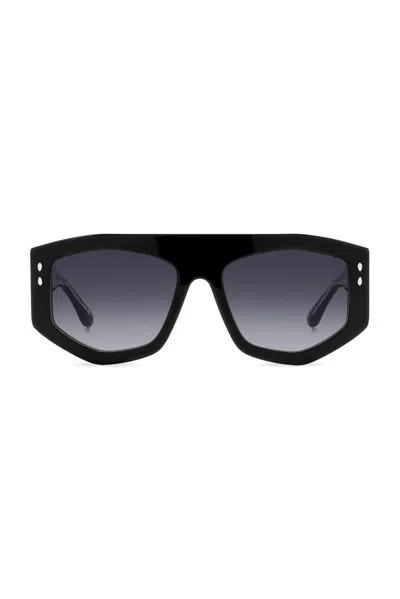 Isabel Marant Geometric Frame Sunglasses In Black