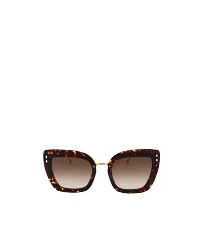 Isabel Marant Geometric Frame Sunglasses In Brown