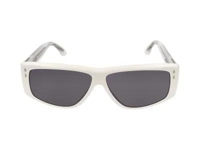 Isabel Marant Geometric Frame Sunglasses In White