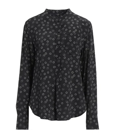 Isabel Marant Geometric Print Shirt In Black