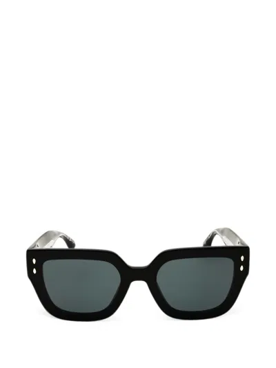 Isabel Marant Geometric-frame Sunglasses In Black