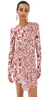 Isabel Marant Georgia Mini Dress Garnet In Brown