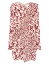 Isabel Marant Georgia Mini Dress Garnet In Brown