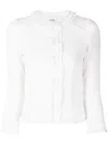 Isabel Marant Georgia Ruffled Semi-sheer Blouse In Weiss